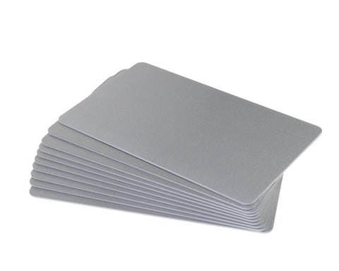 Silver, Blank Plastic Cards, CR80 PVC - With photo field